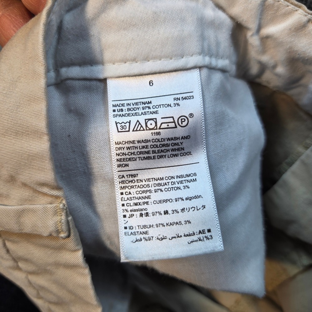 Old Navy Chino Shorts Women Size 6 Tan Khaki Cotton Stretch Casual Preppy Summer - Picture 6 of 9